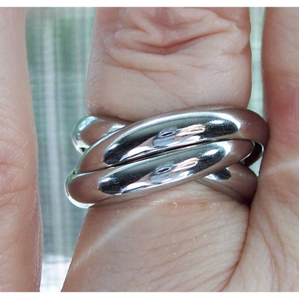 Russian Intertwined Wedding Rings Stainless Steel High Polished - Picture 10 of 14